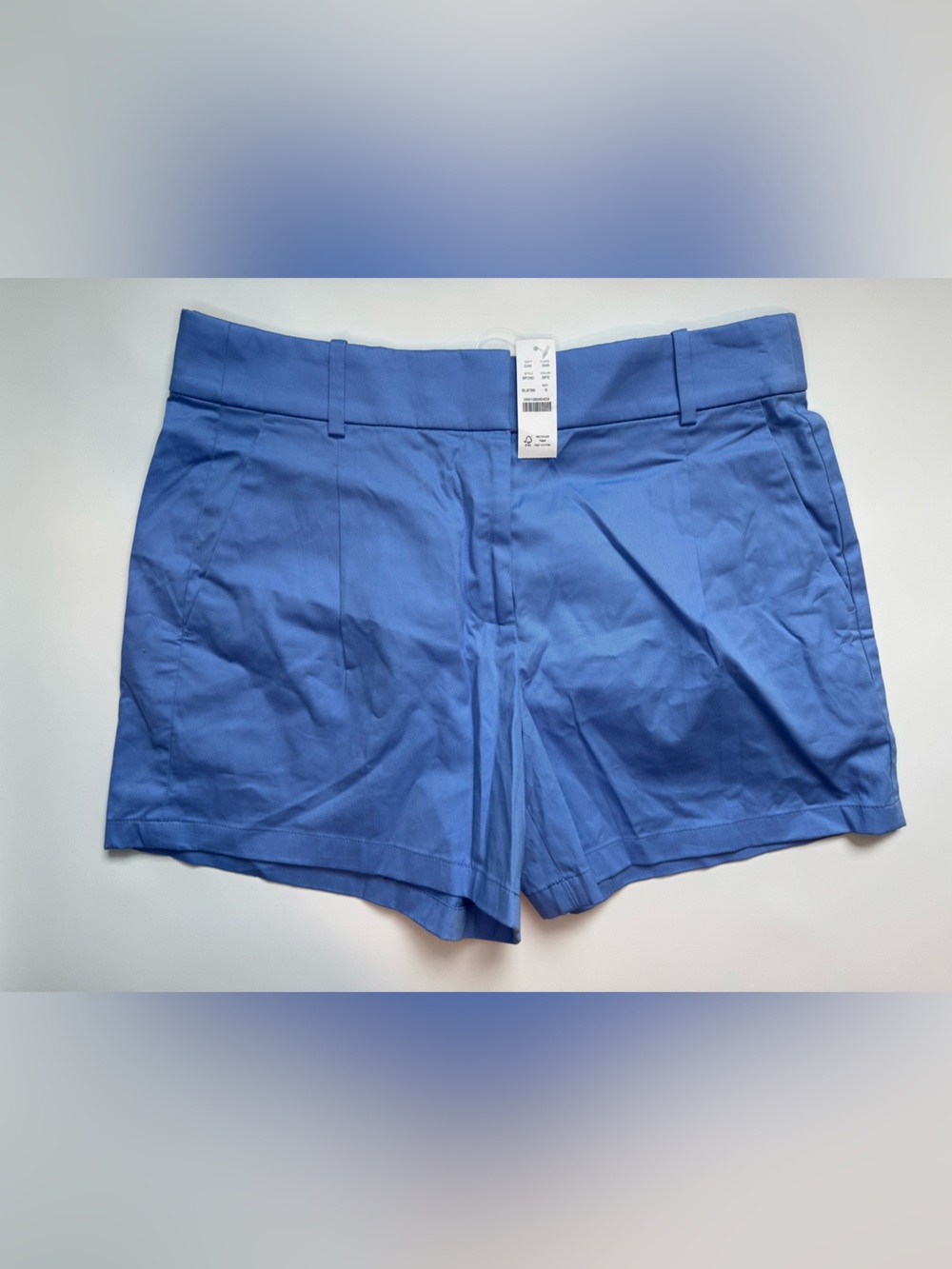 NWT J.Crew Blue Pleated Cuffed Trouser Shorts Size 6 BP282